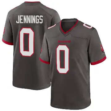 ＃0 Men's Deion Jennings Game Tampa Bay Buccaneers Pewter Alternate Jersey