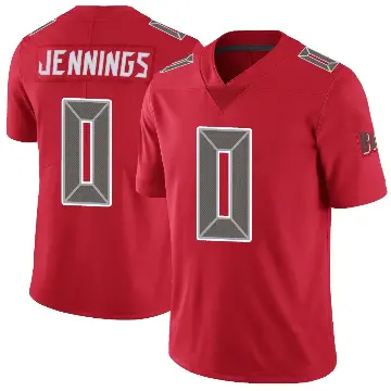 ＃0 Men's Deion Jennings Red Limited Tampa Bay Buccaneers Color Rush Jersey