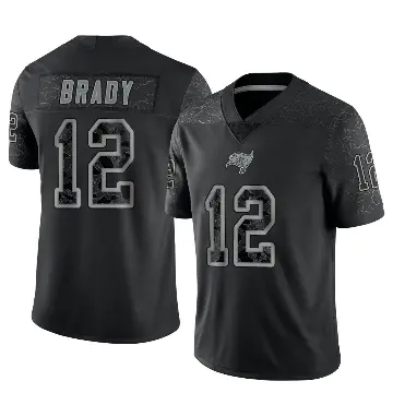 ＃12 Men's Tom Brady Black Limited Tampa Bay Buccaneers Reflective Jersey
