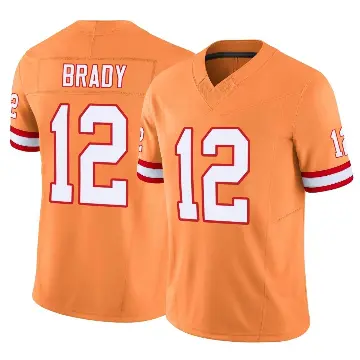 ＃12 Men's Tom Brady Orange Limited Tampa Bay Buccaneers Vapor F.U.S.E. Jersey