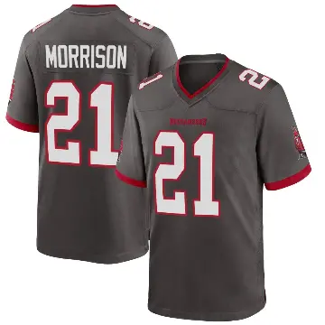 ＃21 Men's Benjamin Morrison Game Tampa Bay Buccaneers Pewter Alternate Jersey