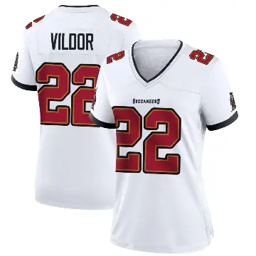 ＃22 Women's Kindle Vildor White Game Tampa Bay Buccaneers Jersey