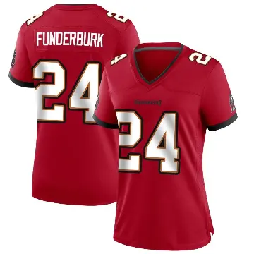 ＃24 Women's Tyrek Funderburk Red Game Tampa Bay Buccaneers Team Color Jersey