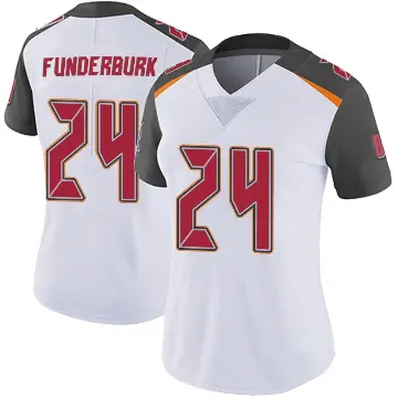 ＃24 Women's Tyrek Funderburk White Limited Tampa Bay Buccaneers Vapor Untouchable Jersey