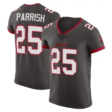 ＃25 Men's Jacob Parrish Elite Tampa Bay Buccaneers Pewter Alternate Vapor Jersey