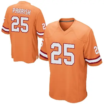 ＃25 Men's Jacob Parrish Orange Game Tampa Bay Buccaneers Alternate Jersey