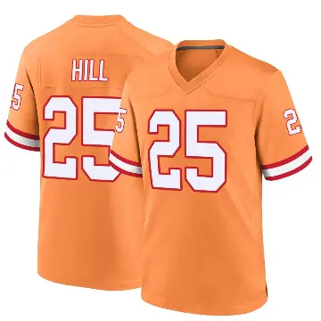 ＃25 Youth Troy Hill Orange Game Tampa Bay Buccaneers Throwback Jersey