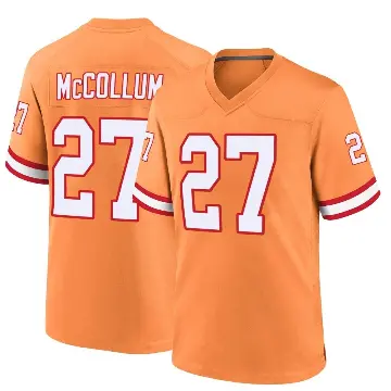 ＃27 Youth Zyon McCollum Orange Game Tampa Bay Buccaneers Throwback Jersey