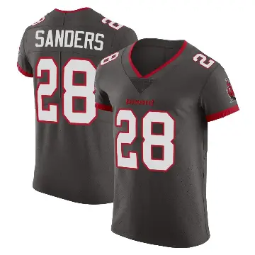 ＃28 Men's Shilo Sanders Elite Tampa Bay Buccaneers Pewter Alternate Vapor Jersey