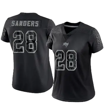 ＃28 Women's Shilo Sanders Black Limited Tampa Bay Buccaneers Reflective Jersey