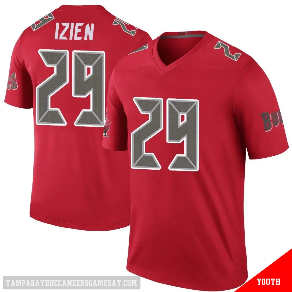 ＃29 Youth Christian Izien Red Legend Tampa Bay Buccaneers Color Rush Jersey