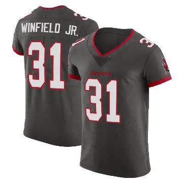 ＃31 Men's Antoine Winfield Jr. Elite Tampa Bay Buccaneers Pewter Alternate Vapor Jersey