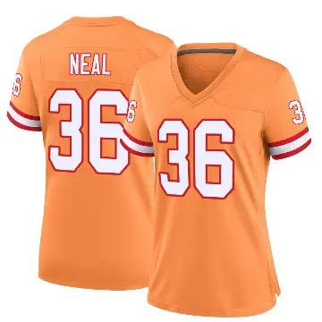 ＃36 Women's Ryan Neal Orange Game Tampa Bay Buccaneers Throwback Jersey