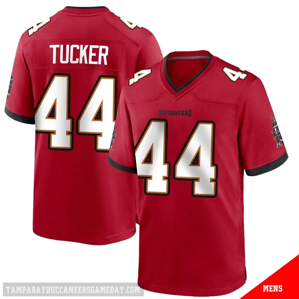＃44 Men's Sean Tucker Red Game Tampa Bay Buccaneers Team Color Jersey