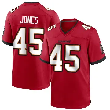 ＃45 Youth Deion Jones Red Game Tampa Bay Buccaneers Team Color Jersey