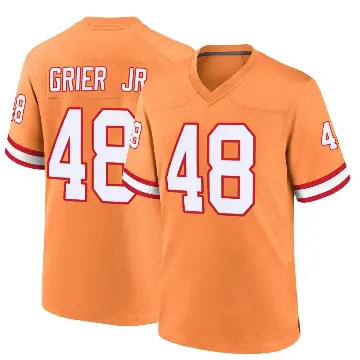 ＃48 Men's Antonio Grier Jr. Orange Game Tampa Bay Buccaneers Throwback Jersey