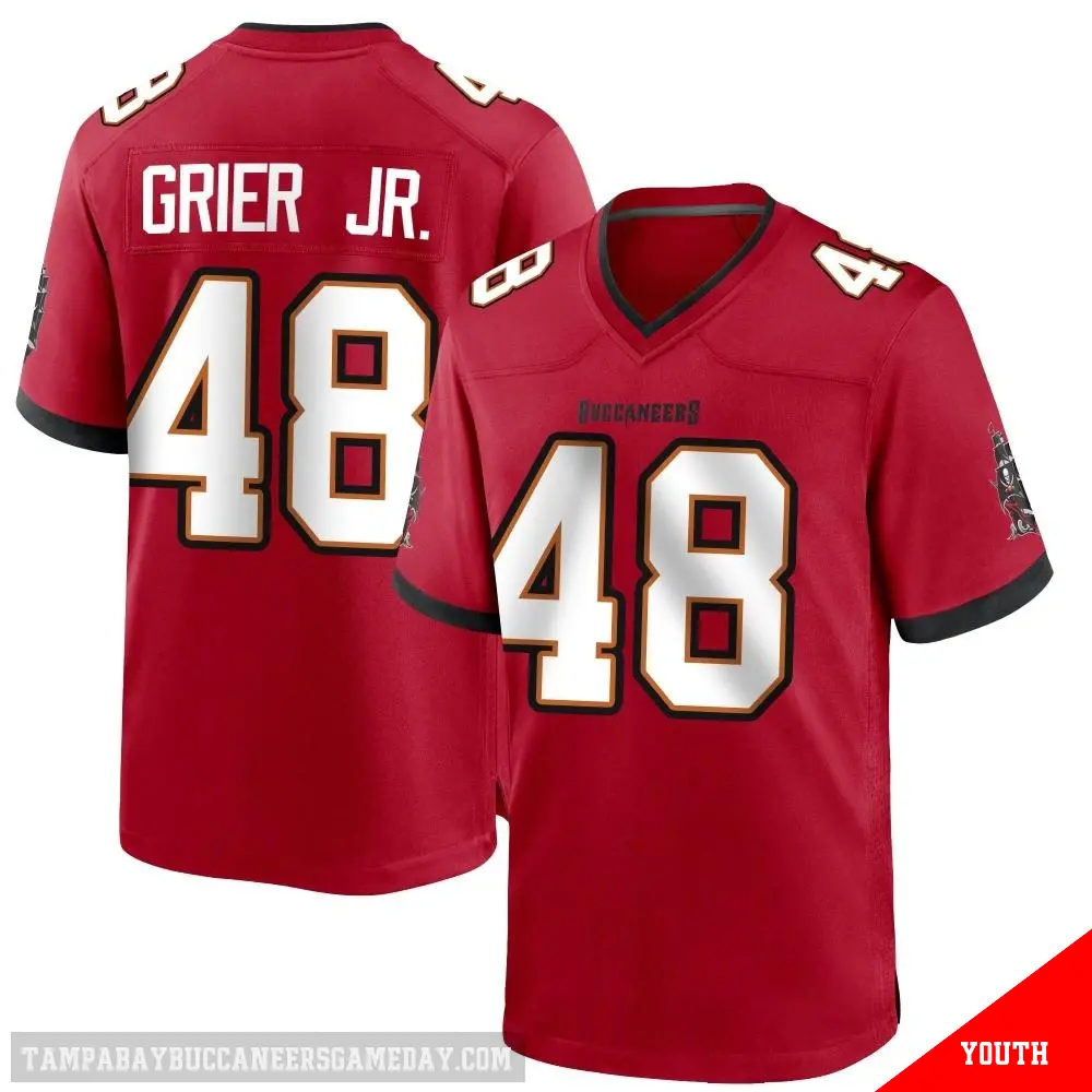 ＃48 Youth Antonio Grier Jr. Red Game Tampa Bay Buccaneers Team Color Jersey