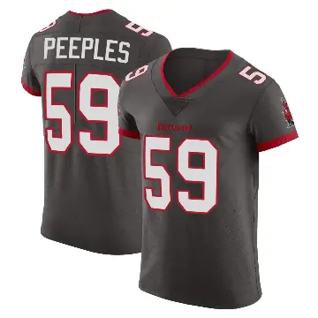 ＃59 Men's Warren Peeples Elite Tampa Bay Buccaneers Pewter Alternate Vapor Jersey
