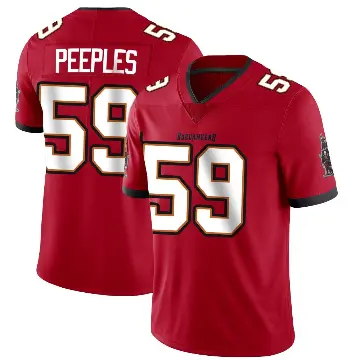 ＃59 Men's Warren Peeples Red Limited Tampa Bay Buccaneers Team Color Vapor Untouchable Jersey