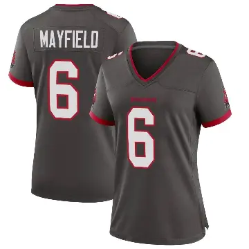 ＃6 Women's Baker Mayfield Game Tampa Bay Buccaneers Pewter Alternate Jersey