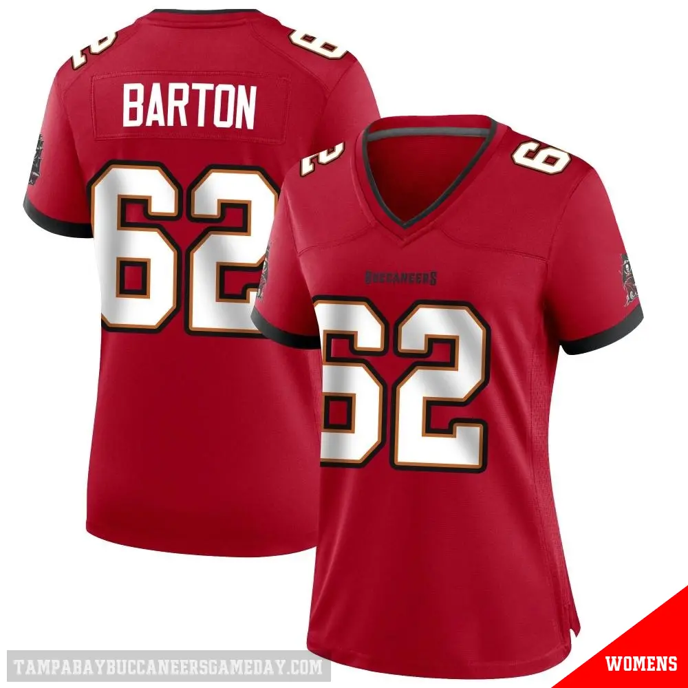 ＃62 Women's Graham Barton Red Game Tampa Bay Buccaneers Team Color Jersey