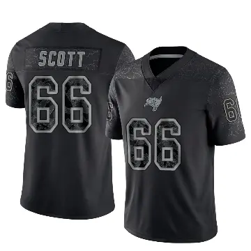 ＃66 Men's Ben Scott Black Limited Tampa Bay Buccaneers Reflective Jersey