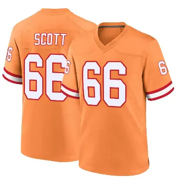 ＃66 Youth Ben Scott Orange Game Tampa Bay Buccaneers Throwback Jersey