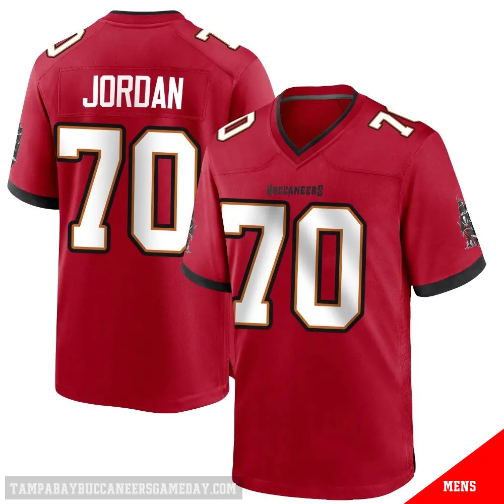 ＃70 Men's Michael Jordan Red Game Tampa Bay Buccaneers Team Color Jersey