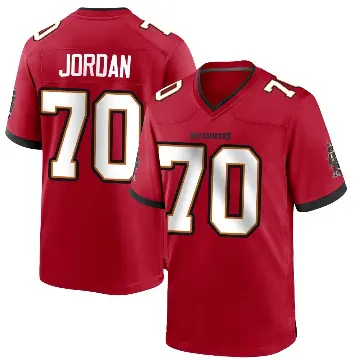 ＃70 Men's Michael Jordan Red Game Tampa Bay Buccaneers Team Color Jersey