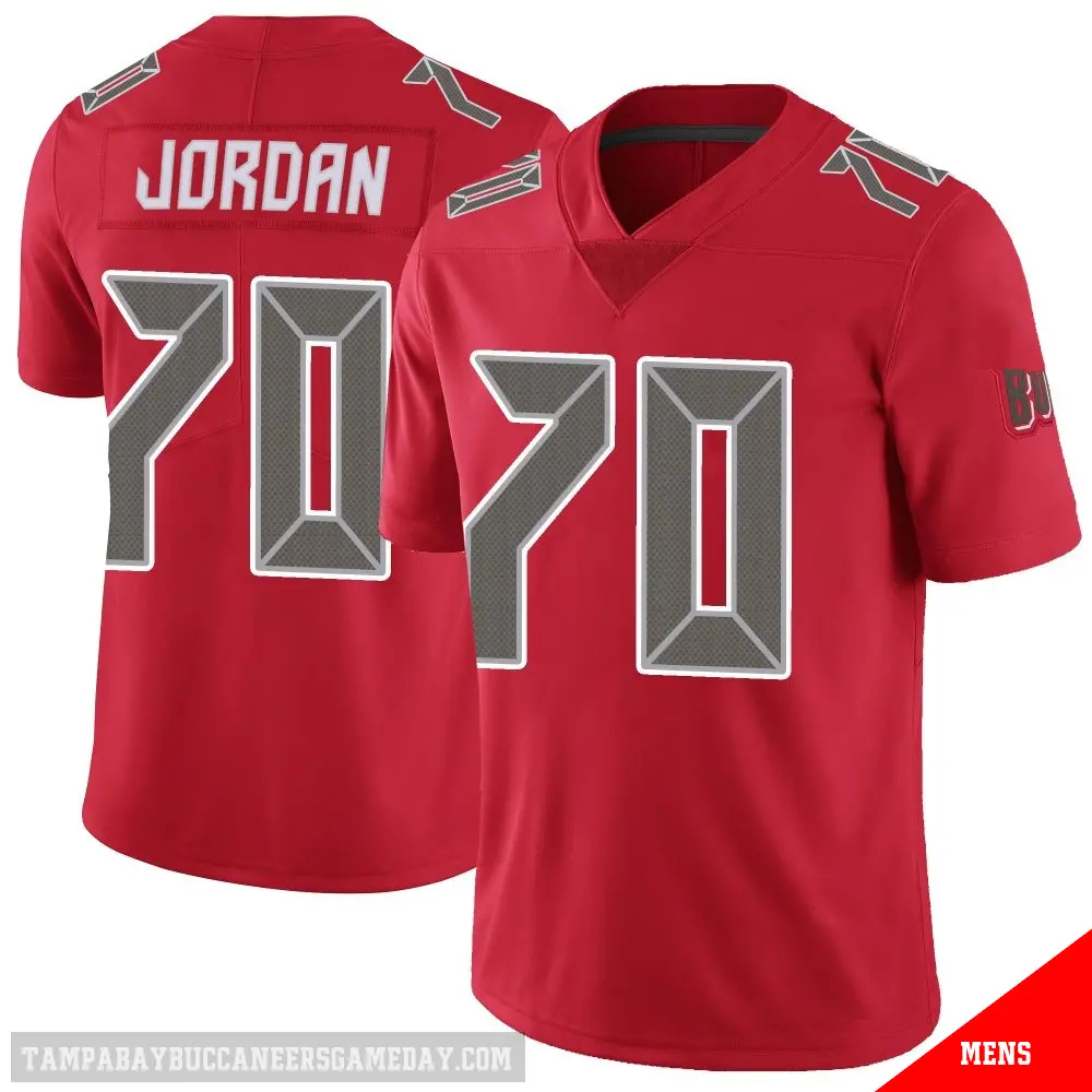＃70 Men's Michael Jordan Red Limited Tampa Bay Buccaneers Color Rush Jersey