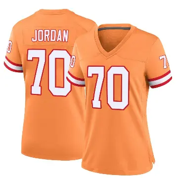 ＃70 Women's Michael Jordan Orange Game Tampa Bay Buccaneers Throwback Jersey