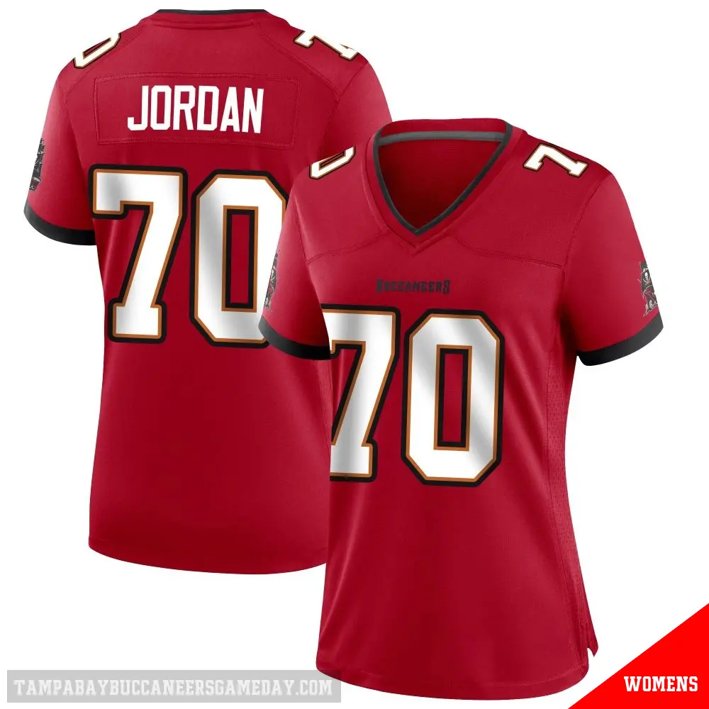 ＃70 Women's Michael Jordan Red Game Tampa Bay Buccaneers Team Color Jersey