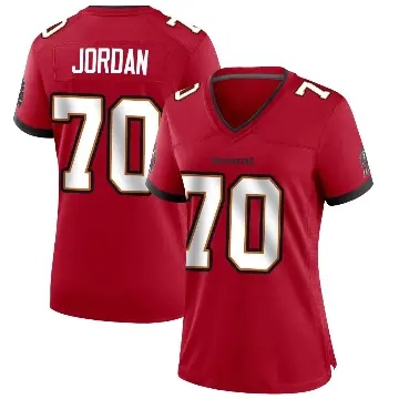 ＃70 Women's Michael Jordan Red Game Tampa Bay Buccaneers Team Color Jersey