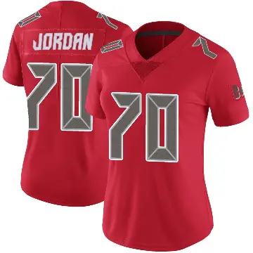 ＃70 Women's Michael Jordan Red Limited Tampa Bay Buccaneers Color Rush Jersey
