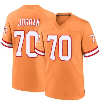 ＃70 Youth Michael Jordan Orange Game Tampa Bay Buccaneers Throwback Jersey