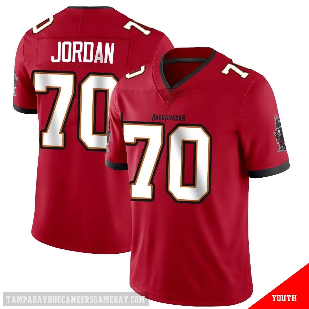 ＃70 Youth Michael Jordan Red Limited Tampa Bay Buccaneers Team Color Vapor Untouchable Jersey