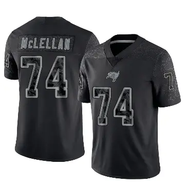 ＃74 Men's Tyler McLellan Black Limited Tampa Bay Buccaneers Reflective Jersey