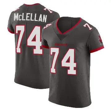 ＃74 Men's Tyler McLellan Elite Tampa Bay Buccaneers Pewter Alternate Vapor Jersey
