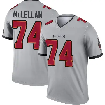 ＃74 Men's Tyler McLellan Gray Legend Tampa Bay Buccaneers Inverted Jersey