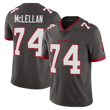 ＃74 Men's Tyler McLellan Limited Tampa Bay Buccaneers Pewter Alternate Vapor Jersey