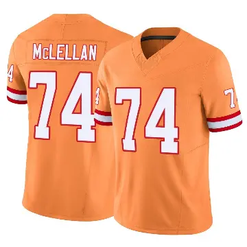＃74 Men's Tyler McLellan Orange Limited Tampa Bay Buccaneers Vapor F.U.S.E. Jersey