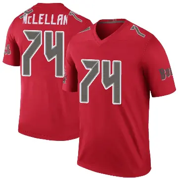 ＃74 Men's Tyler McLellan Red Legend Tampa Bay Buccaneers Color Rush Jersey