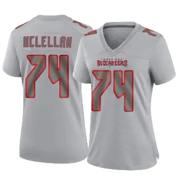 ＃74 Women's Tyler McLellan Gray Game Tampa Bay Buccaneers Atmosphere Fashion Jersey