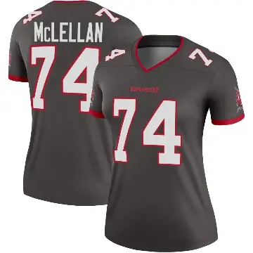 ＃74 Women's Tyler McLellan Legend Tampa Bay Buccaneers Pewter Alternate Jersey
