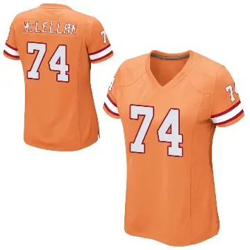 ＃74 Women's Tyler McLellan Orange Game Tampa Bay Buccaneers Alternate Jersey