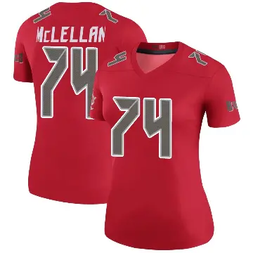 ＃74 Women's Tyler McLellan Red Legend Tampa Bay Buccaneers Color Rush Jersey