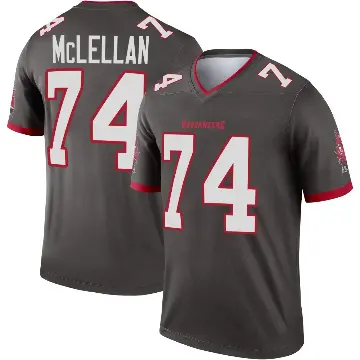 ＃74 Youth Tyler McLellan Legend Tampa Bay Buccaneers Pewter Alternate Jersey