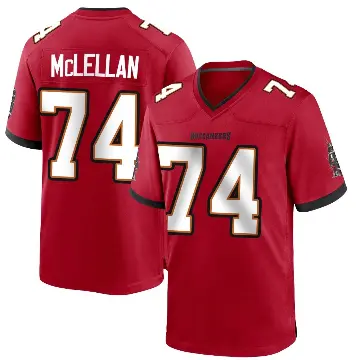 ＃74 Youth Tyler McLellan Red Game Tampa Bay Buccaneers Team Color Jersey