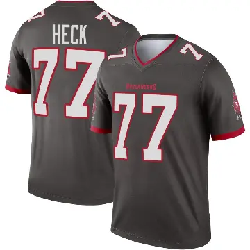 ＃77 Men's Charlie Heck Legend Tampa Bay Buccaneers Pewter Alternate Jersey