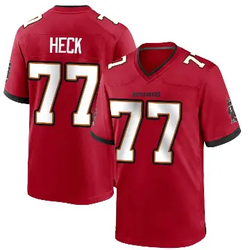 ＃77 Youth Charlie Heck Red Game Tampa Bay Buccaneers Team Color Jersey